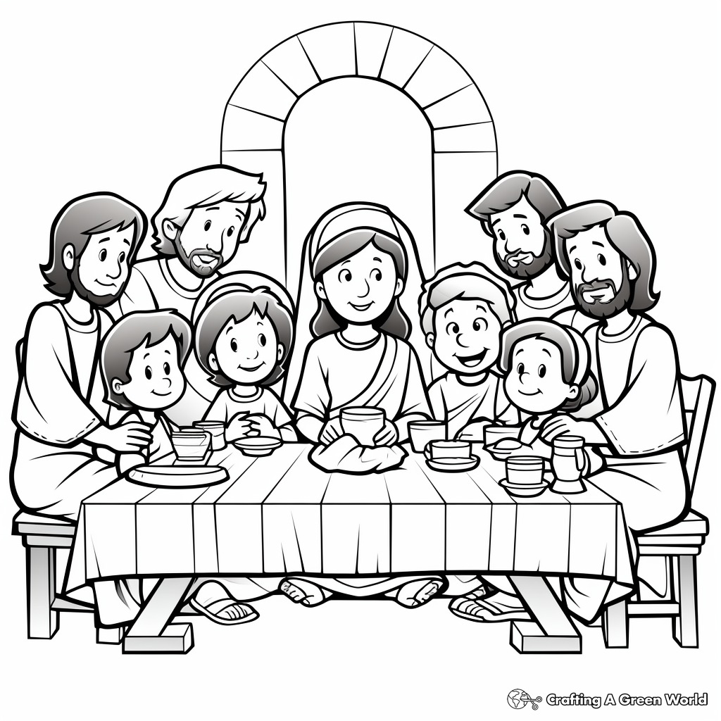 Last supper coloring pages