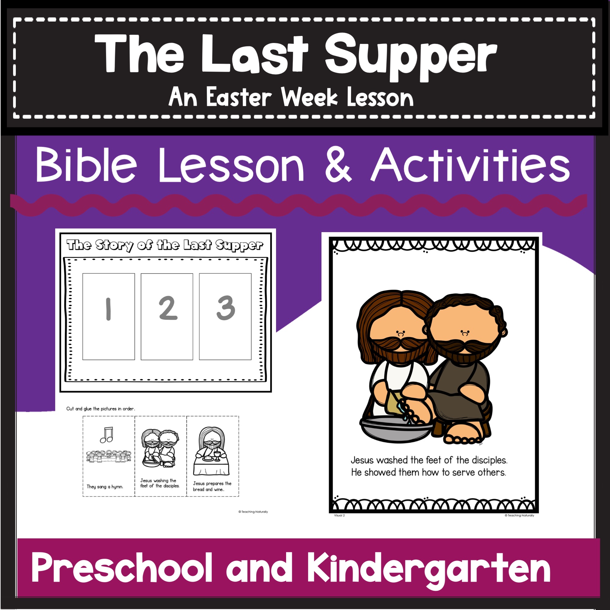 The last supper bible lesson for preschool and kindergarten made by teachers