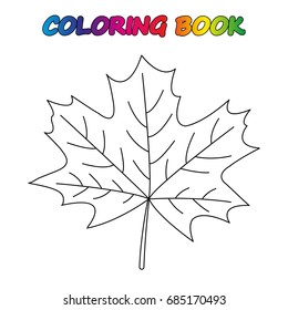 Maple leaf coloring book coloring page stock vector royalty free