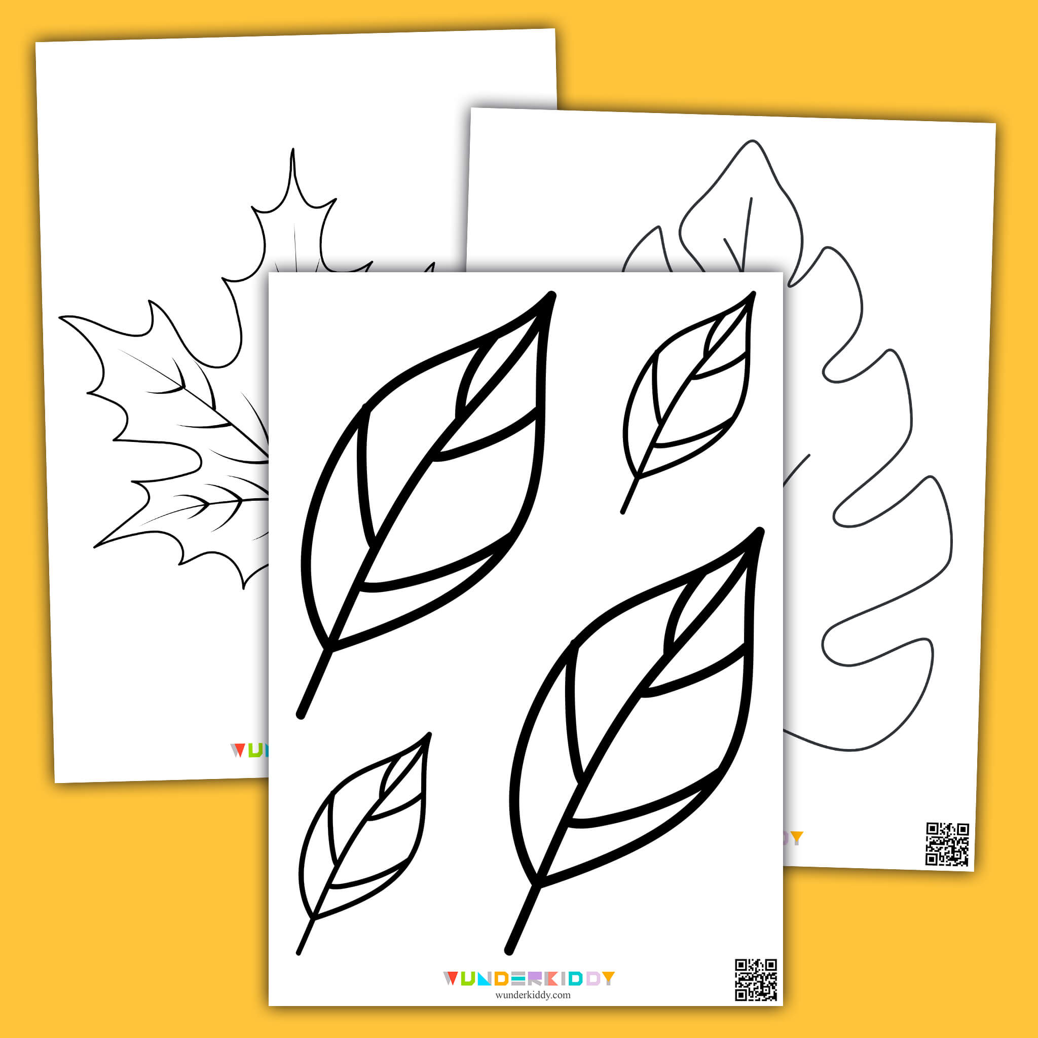 Fall leaves template free printable for kids craft