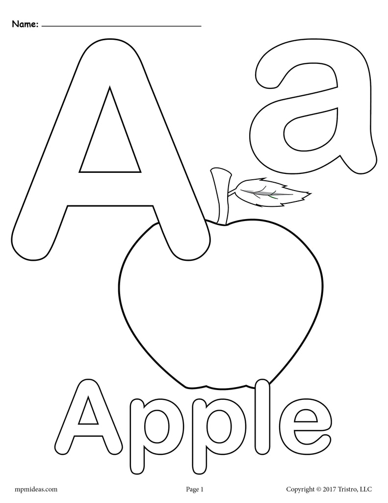 Letter a coloring pages