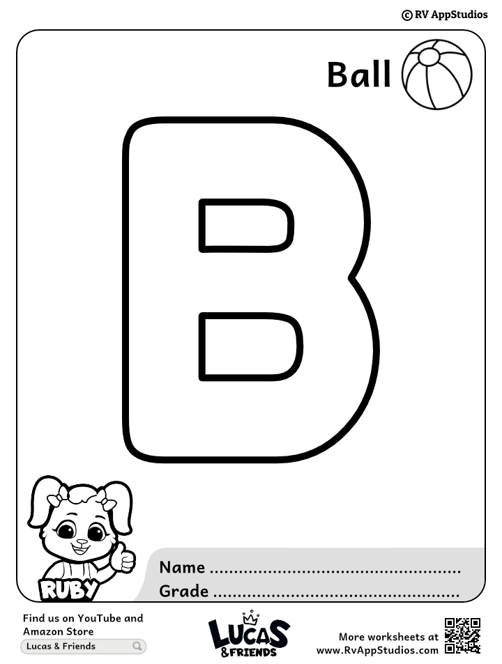 Letter b coloring pages