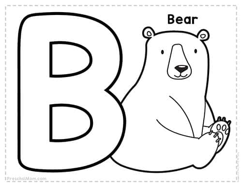 Letter b preschool printables