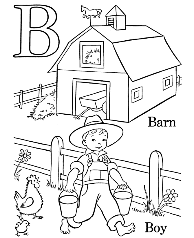 Alphabet coloring pages letter b