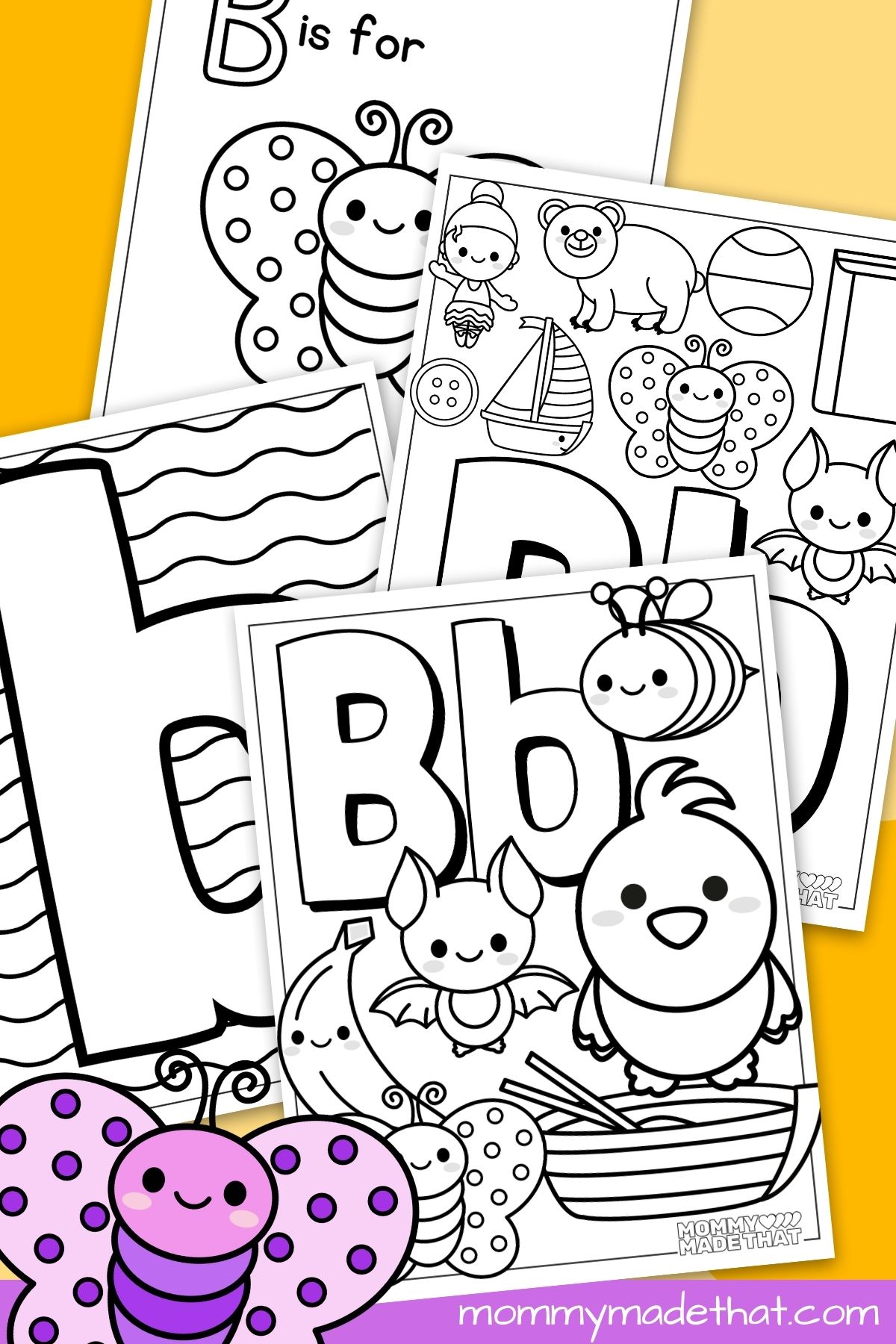 Letter b coloring pages free printable pages