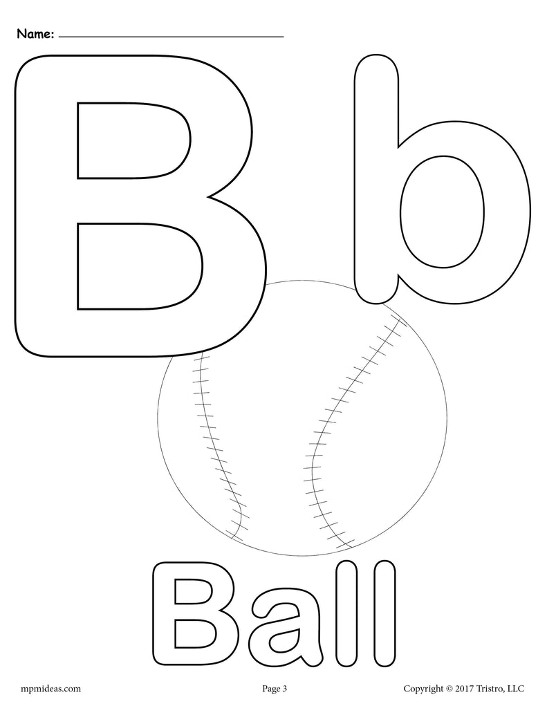 Letter b alphabet coloring pages