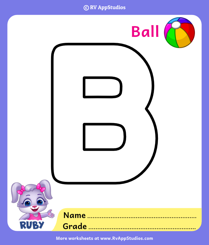 Letter b coloring pages