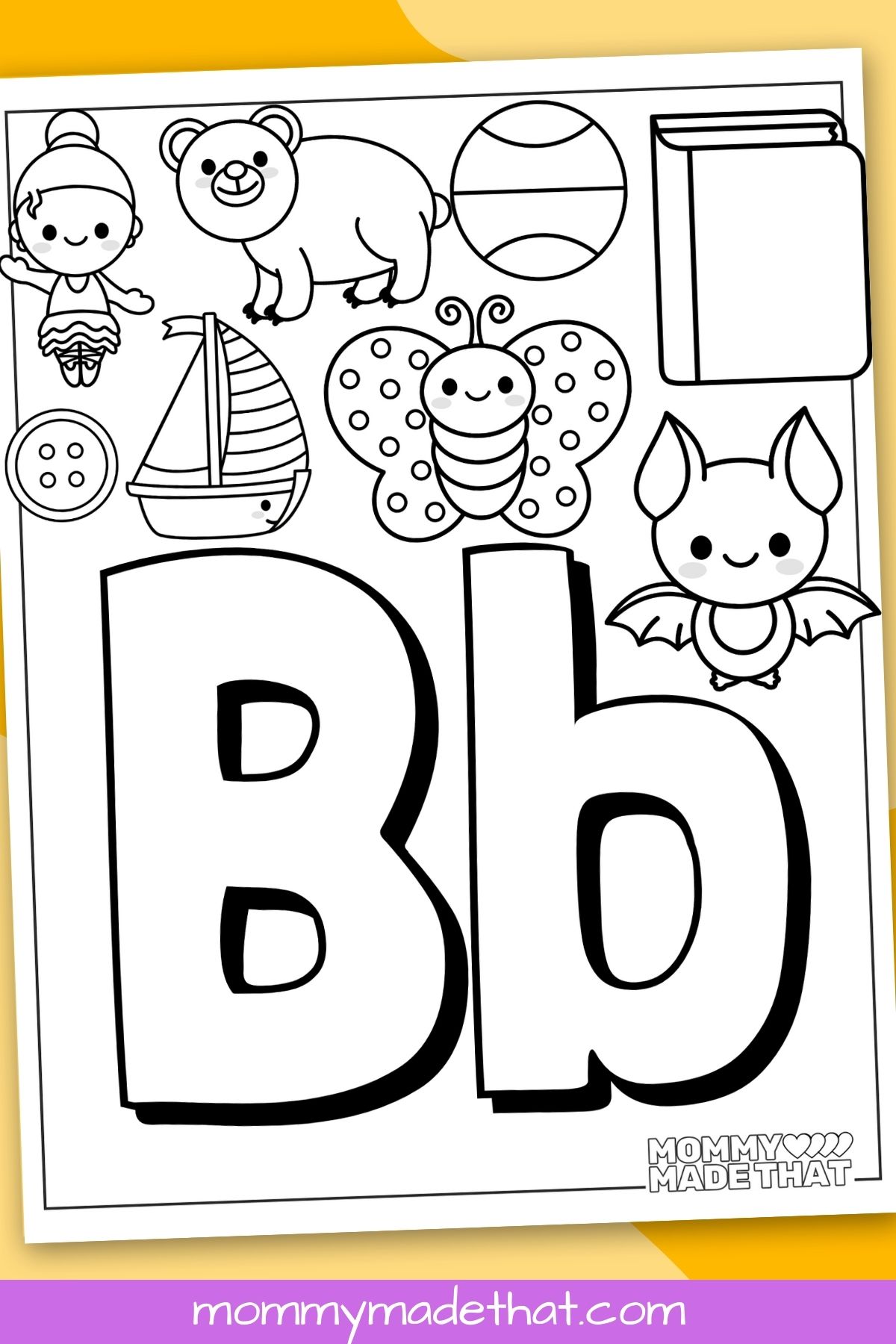 Letter b coloring pages free printable pages