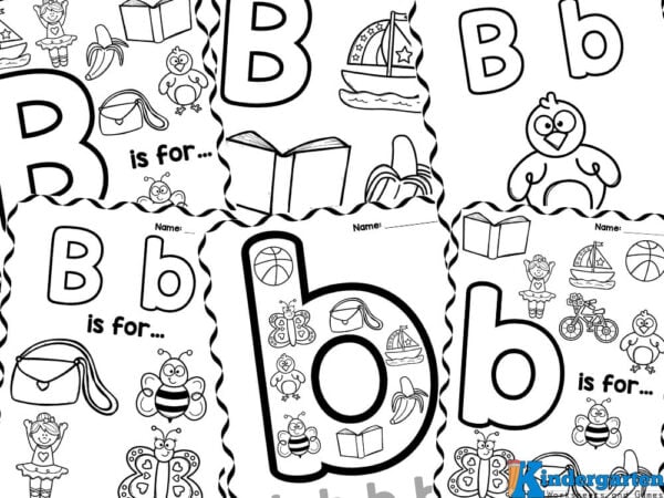 Free printable letter b coloring sheet pages for kids