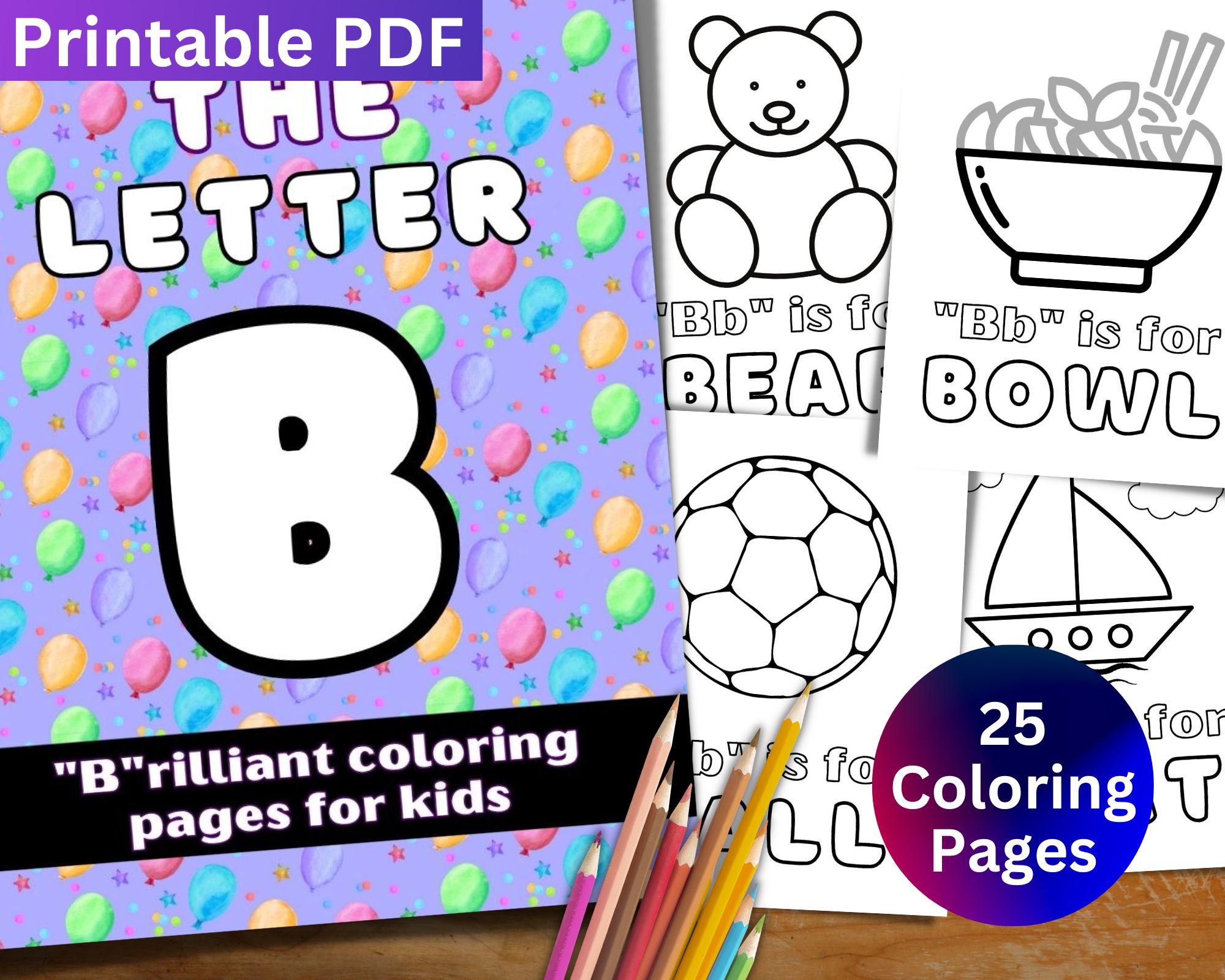 Awesome letter b coloring pages printable pdf for kids