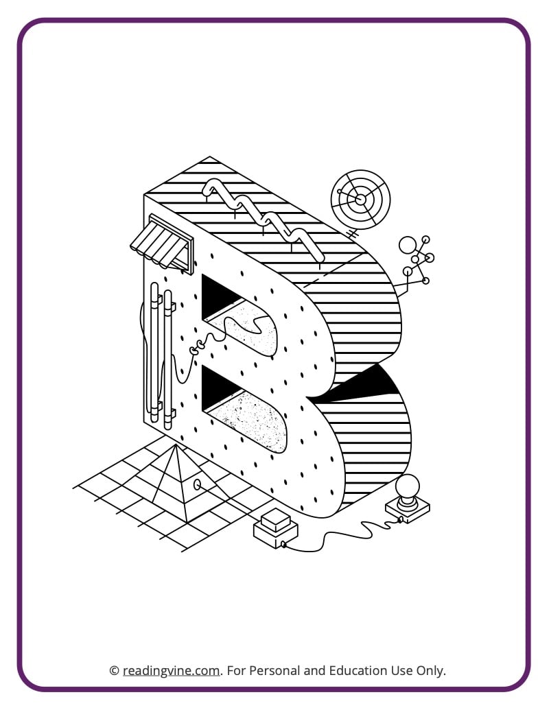 Letter b coloring pages