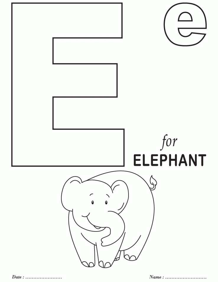 Letter e coloring pages printable for free download