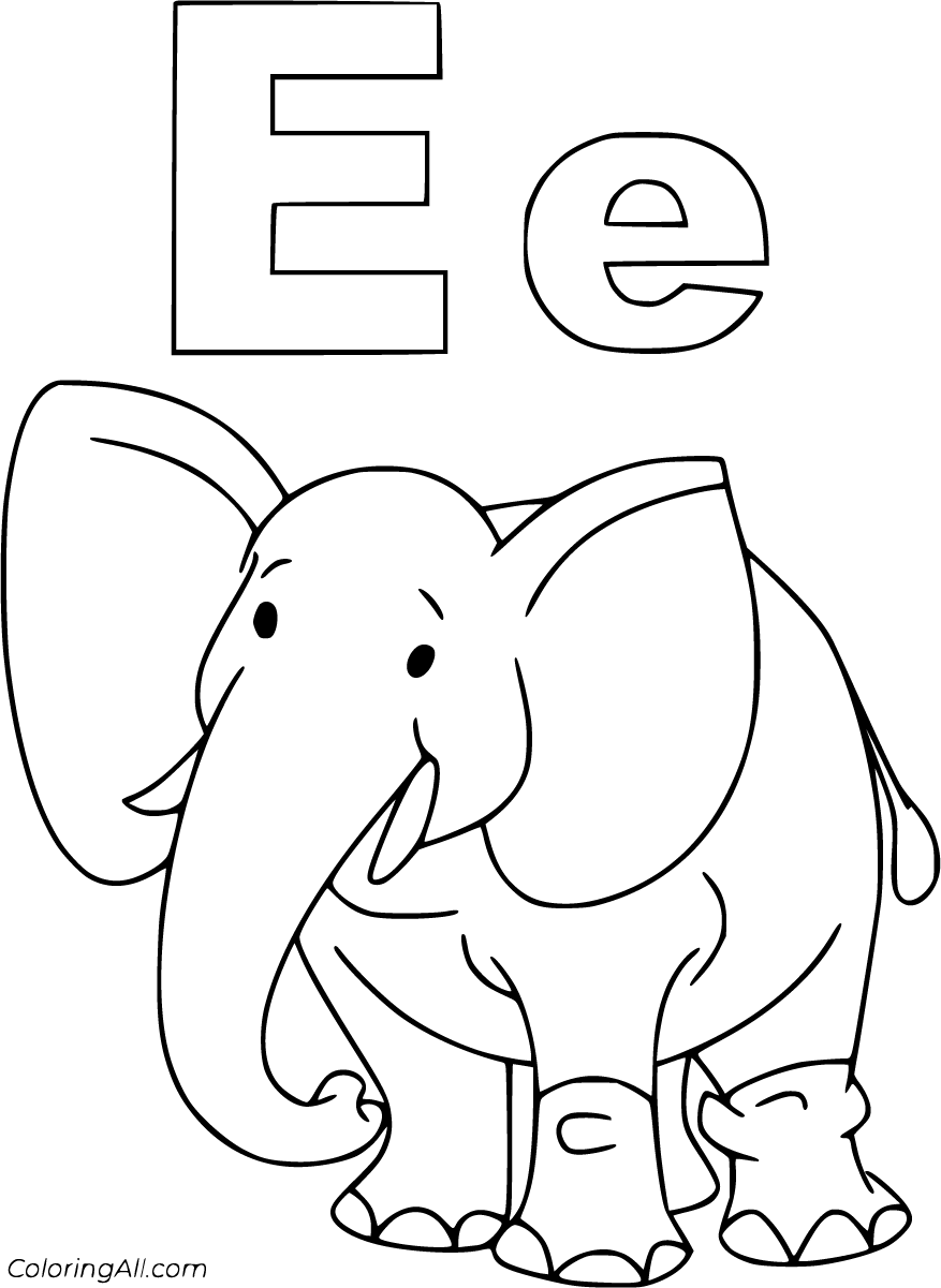 Letter e coloring pages