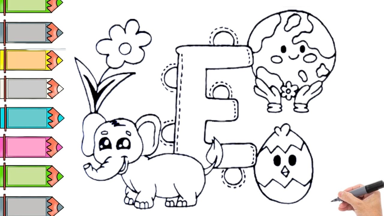 Alphabet e colouring worksheets for preschoolhow to draw a worksheet for kids