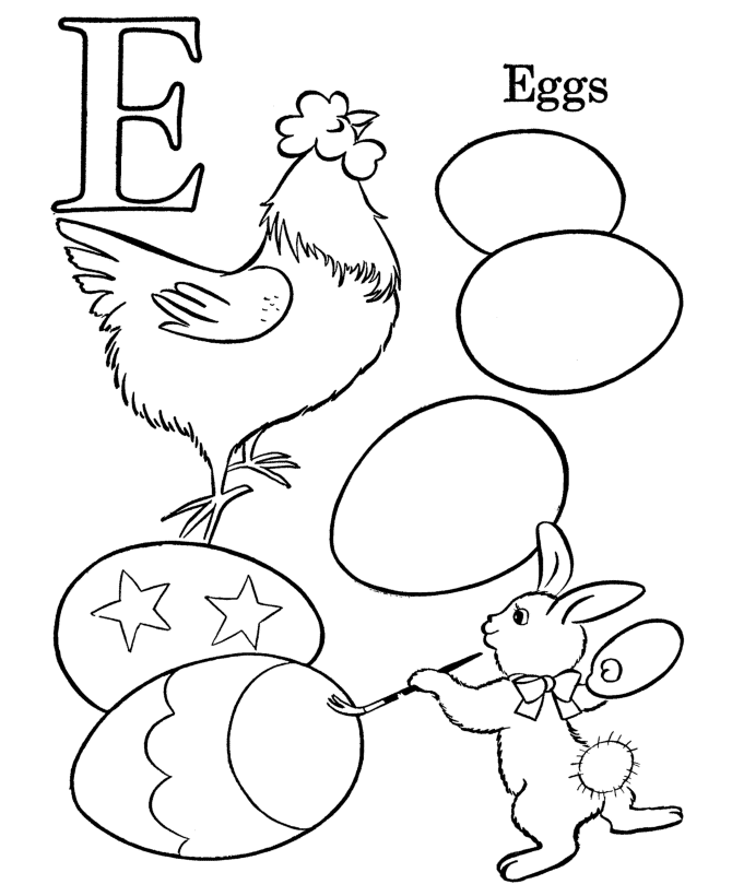 Kids abc coloring pages letter e