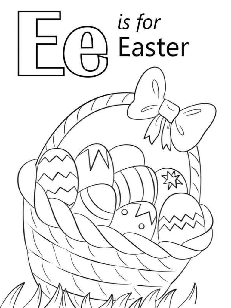 Letter e coloring pages