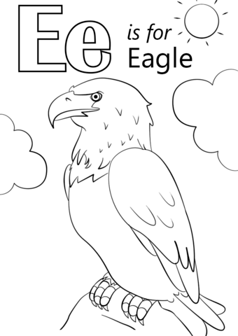 Letter e is for eagle coloring page free printable coloring pages