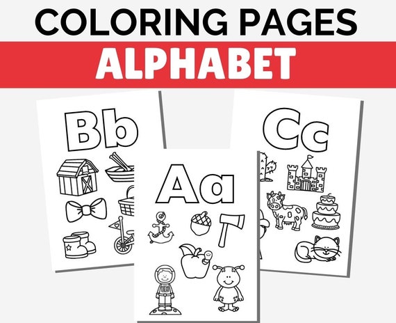 Alphabet coloring pages printable coloring pages for kids abc printable letters coloring pages for preschool kindergarten instant download