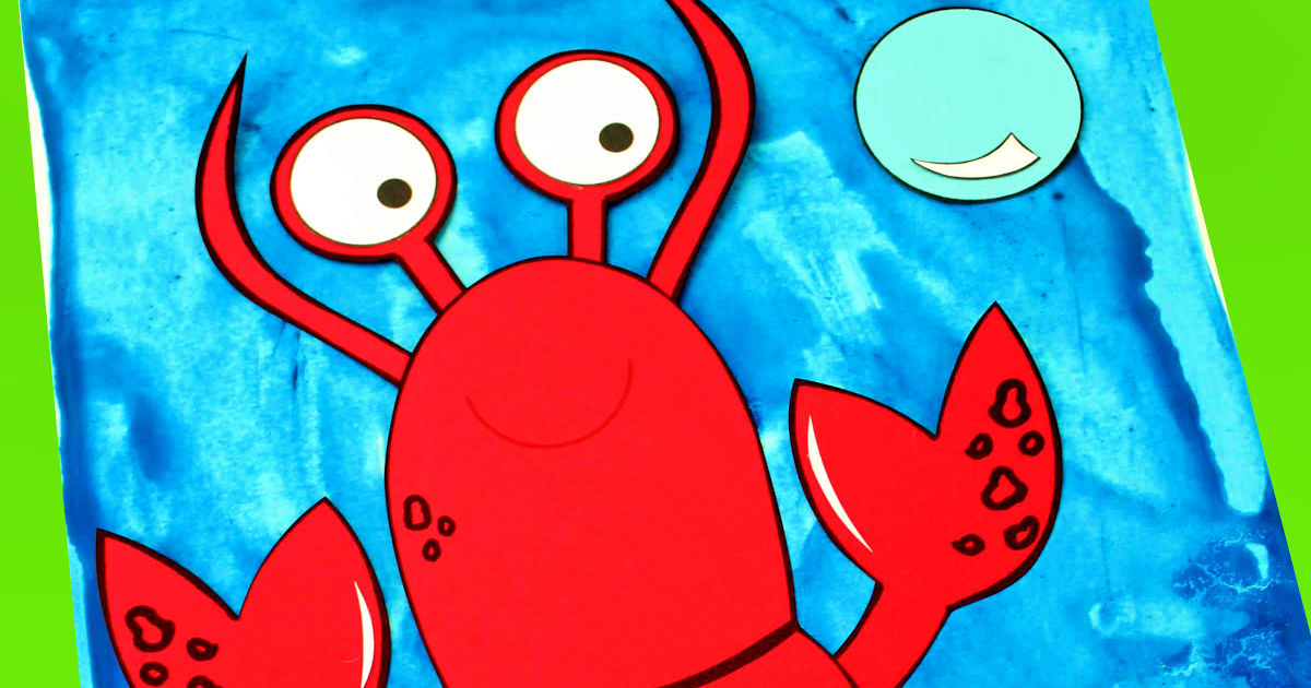 Paper lobster craft with free printable template