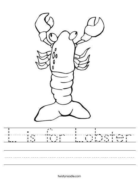 L is for lobster worksheet abc activities preschool learn crafts rhymes for kids