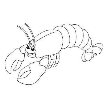 Premium vector a cute and funny coloring page of a lobster provides hours of coloring fun for children to color this page is very easy suitable for little kids and toddlers