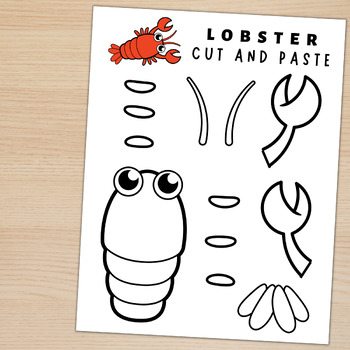 Lobster craft sea life activity ocean animal craft cut paste
