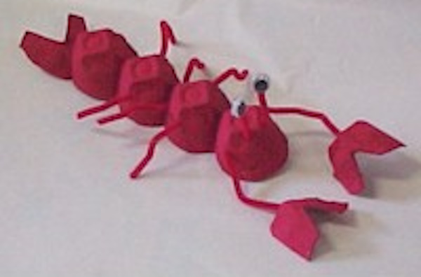 Egg carton lobster craft