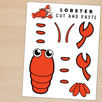 Lobster craft sea life activity ocean animal craft cut paste