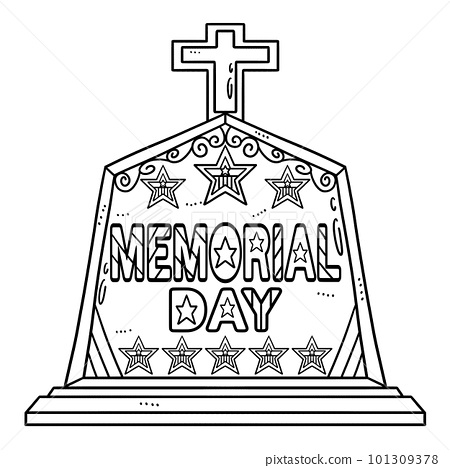 Memorial day isolated coloring page for kids