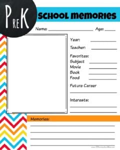 Free printable school memory book with pdf template