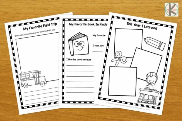 Free printable kindergarten memory book