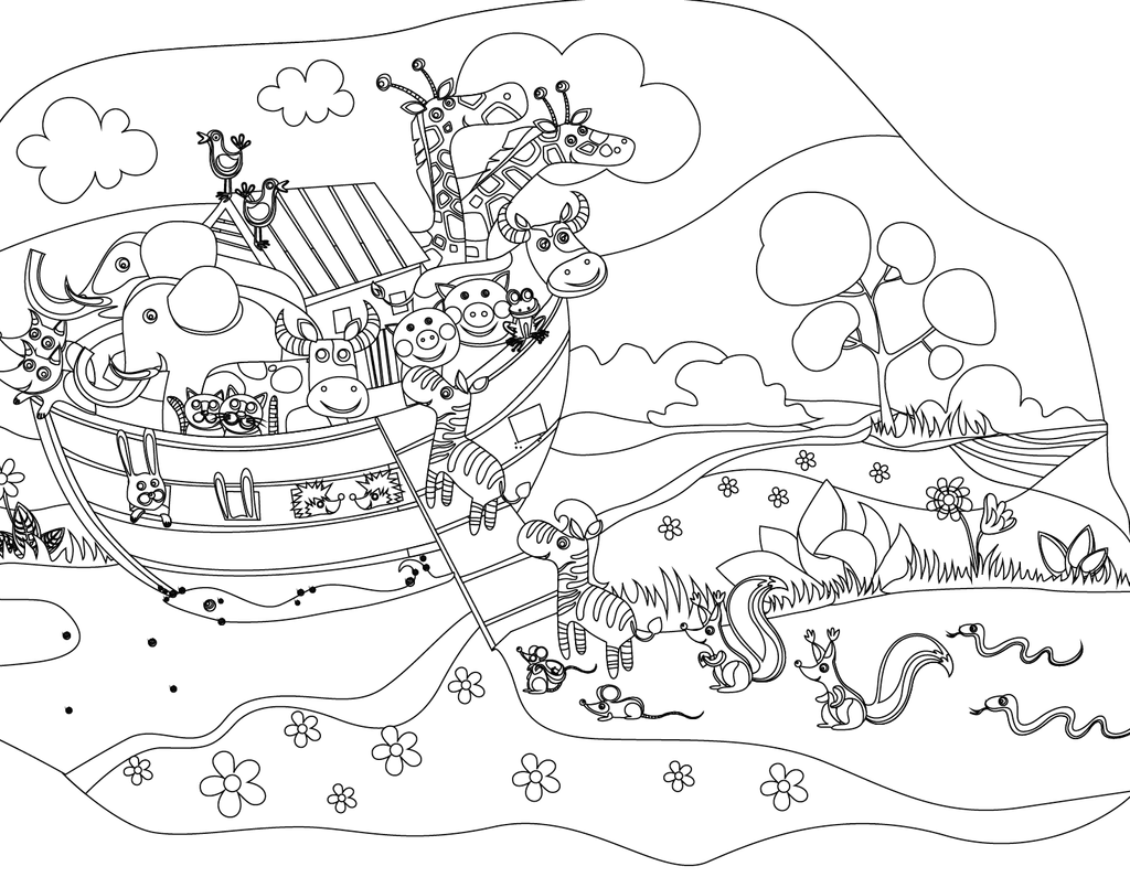 Free noahs ark coloring page