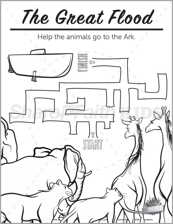 Genesis noahs ark preschool mazes â