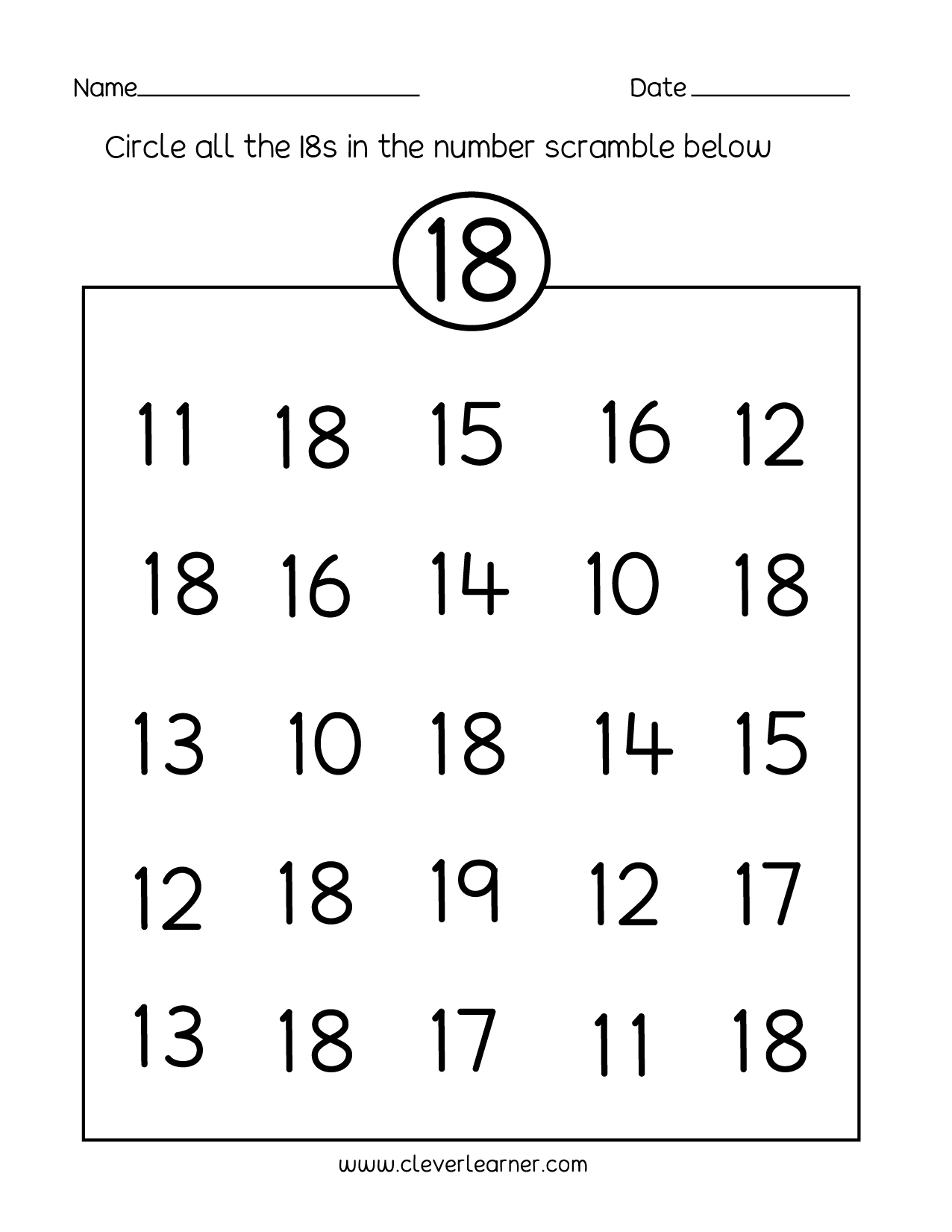 Number writing counting and identification printable worksheets for children