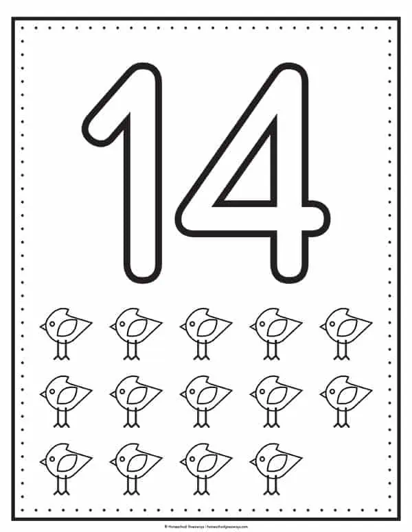 Printable number coloring pages for early learners