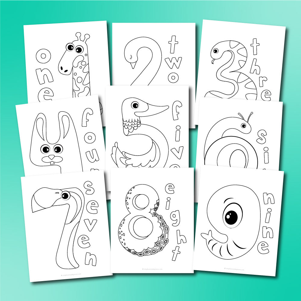 Number coloring pages for kids â simple everyday mom