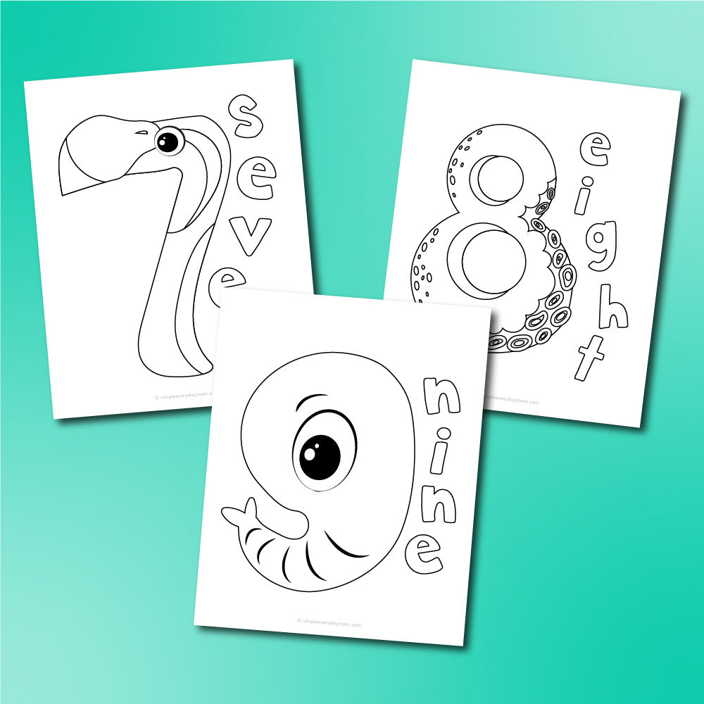 Number coloring pages for kids â simple everyday mom