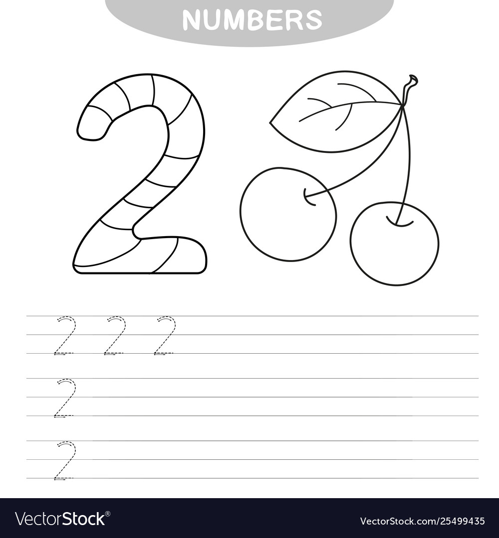 Learning numbers coloring book for preschool vector image