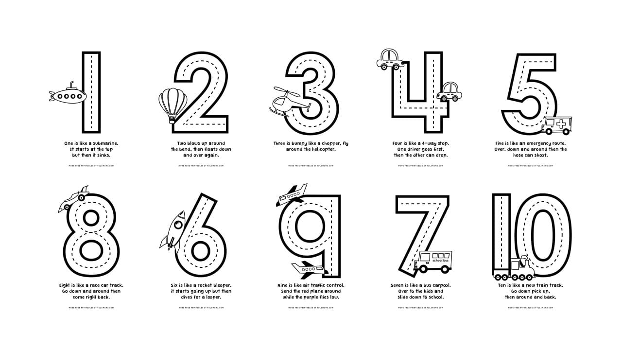 Free cute number coloring pages for fun learning