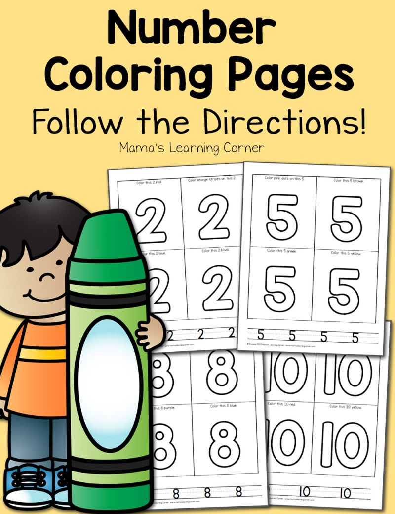 Number coloring pages for preschool