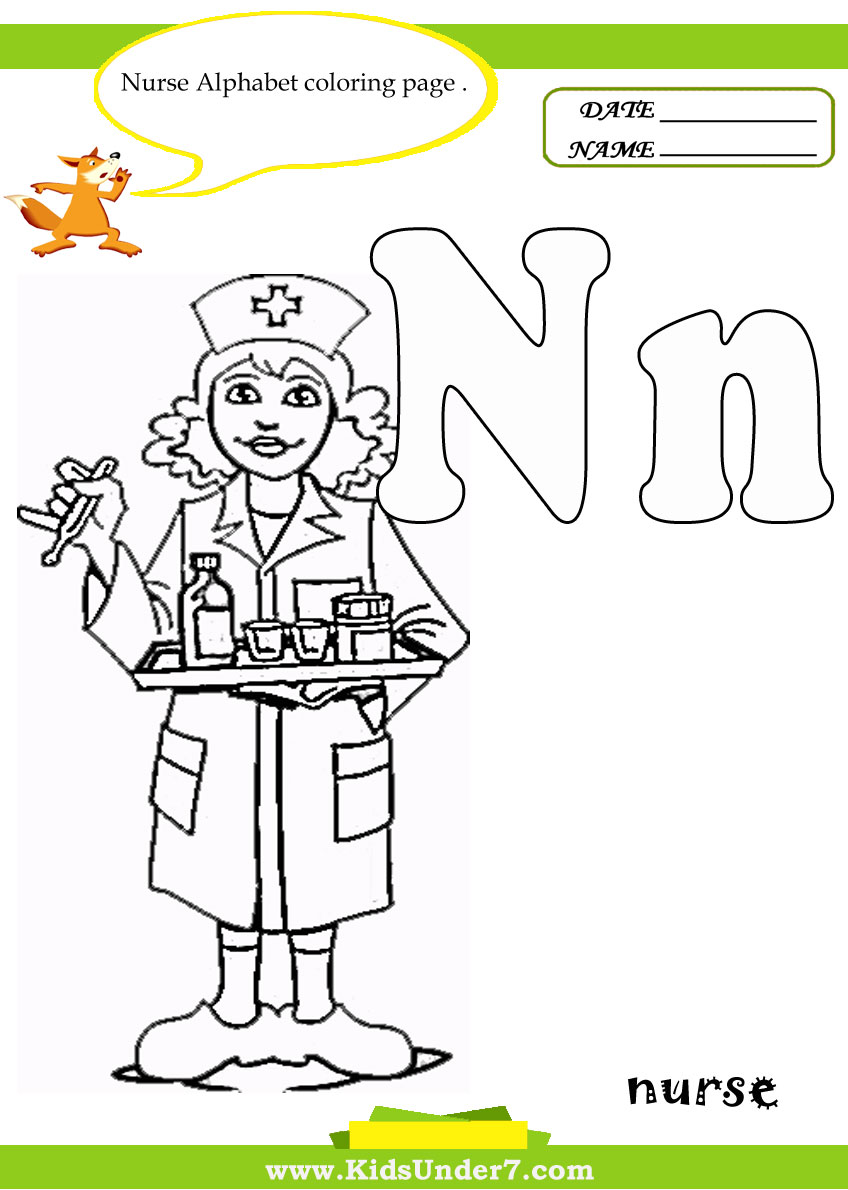 Kids under letter n worksheets and coloring pages