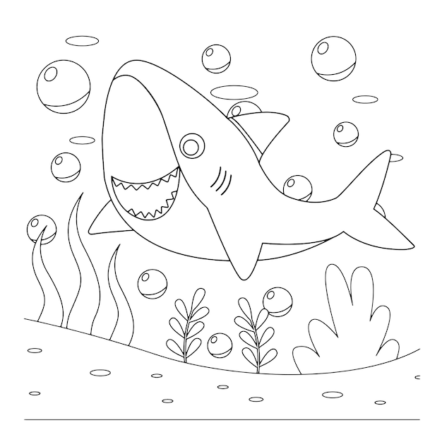 Premium vector ocean coloring pages for kids printable