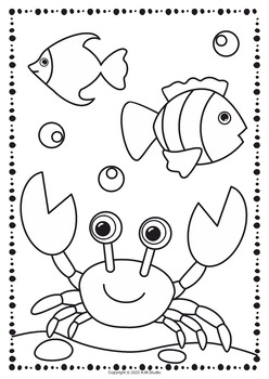 Ocean and sea animals coloring pages for kindergarten under the sea