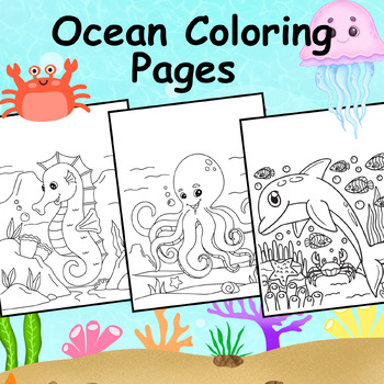 Ocean and sea coloring pages sea animals coloring sheets beach activity