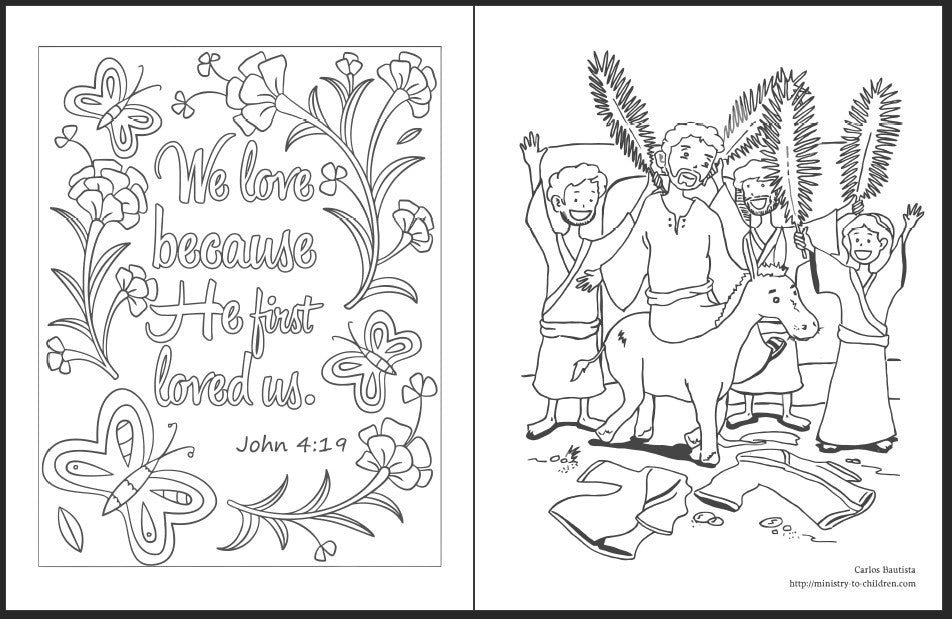 Easter coloring page bundle