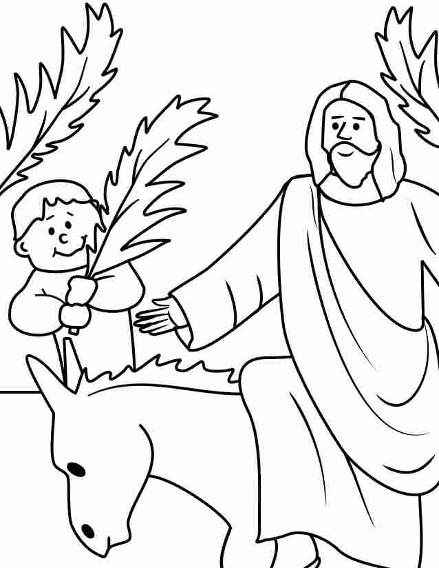 Sunday school palm sunday coloring page