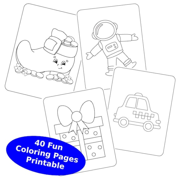 Printable kids coloring pages downloadable digital file cute pages pdf