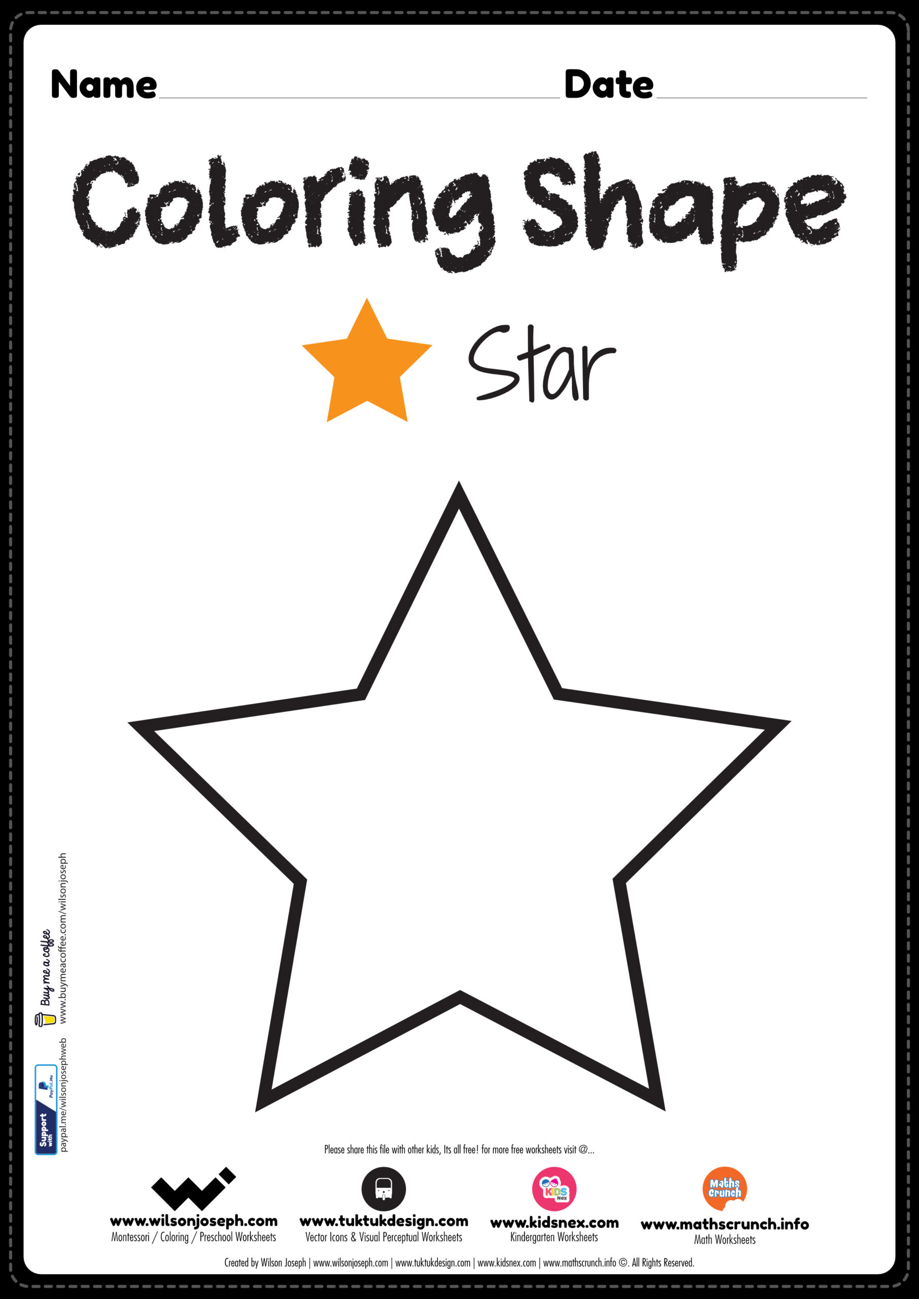 Star coloring page