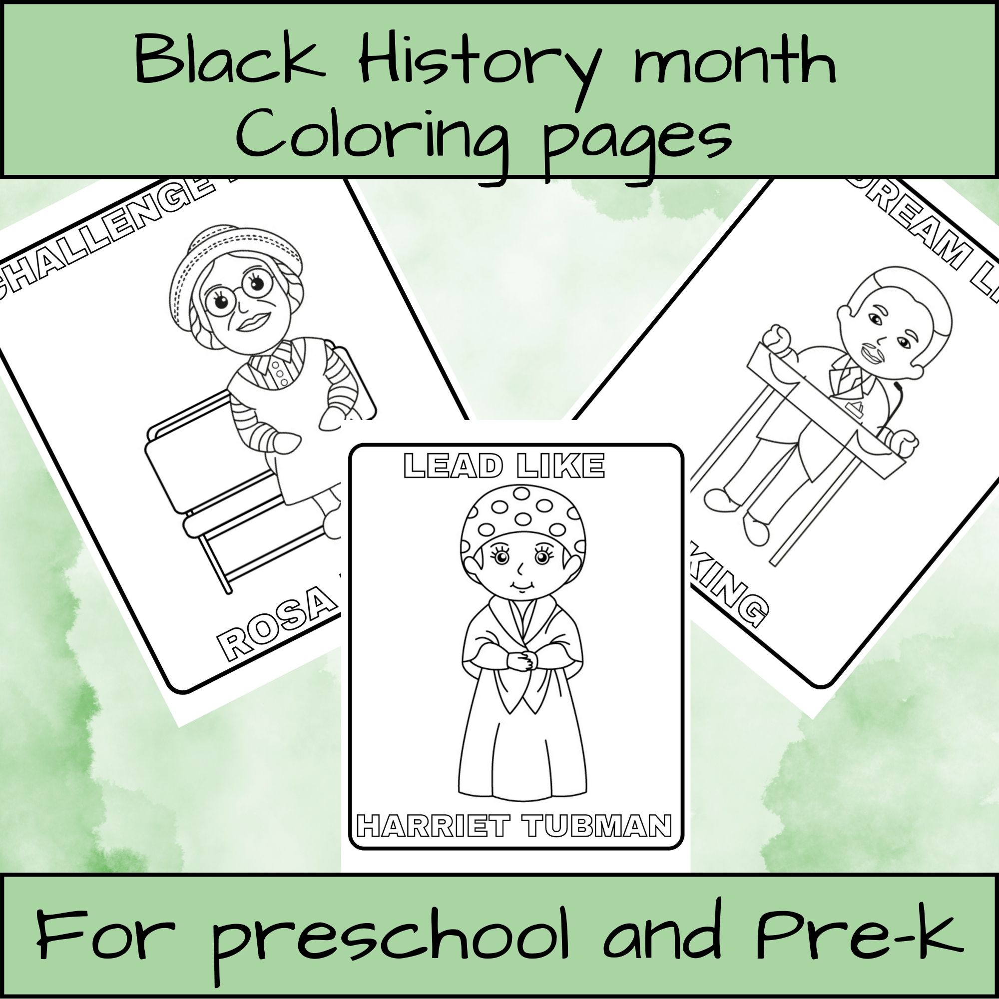 Black history month coloring pages preschool and pre