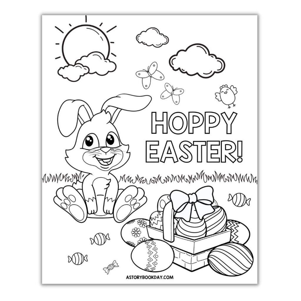 Easter coloring page for kids free printable